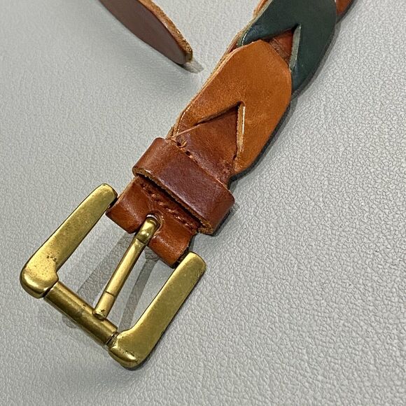 FOSSIL Multi-Color Link Leather Belt  Gold Buckle Women’s Small 24”-28” Waist - Picture 4 of 7